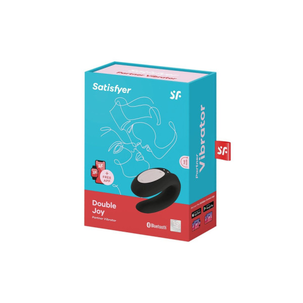 Stimulateur noir connecté Double Joy Satisfyer 